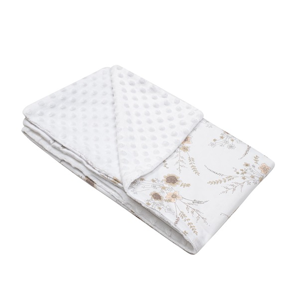 Dětská deka z Minky New Baby Květy bílá 80x102 cm