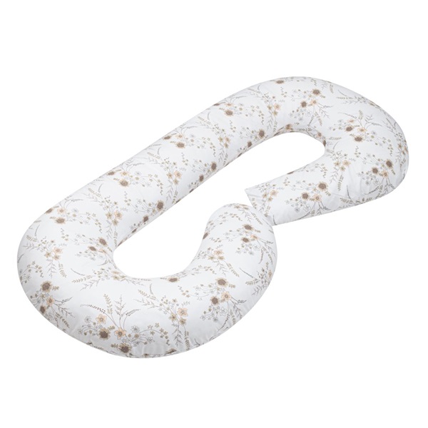 Universal nursing pillow in the shape of C New Baby XL Flowers white