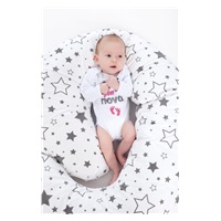 C-shaped nursing pillow cover New Baby XL Elephants white-grey