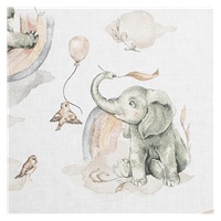 Universal nursing pillow in the shape of C New Baby Elephants white-grey
