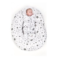 Universal nursing pillow in the shape of C New Baby Elephants white-grey