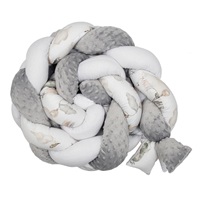 Protective crib mattress cover New Baby Minka and Elephants white-grey