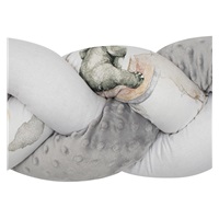 Protective crib mattress cover New Baby Minka and Elephants white-grey