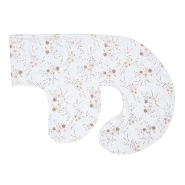 C-shaped nursing pillow cover New Baby Flowers white