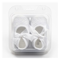 Baby lace booties New Baby white 6-12 m, size 6-12 m