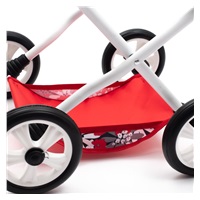 Baby stroller for dolls New Baby COMFORT red flowers