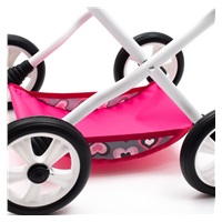 Baby stroller for dolls New Baby COMFORT pink hearts grey