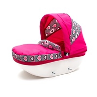 Baby stroller for dolls New Baby COMFORT pink hearts grey