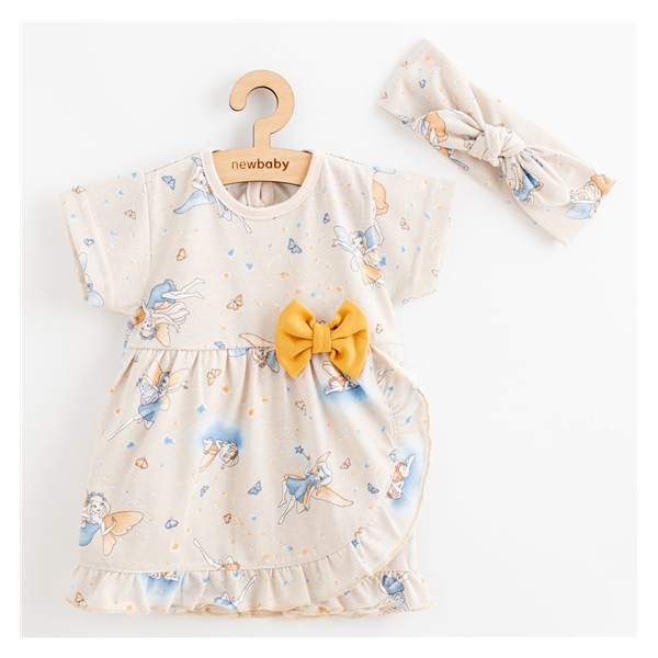 Baby Cotton Dress with Headband New Baby Fairy, size 68 (4-6m)
