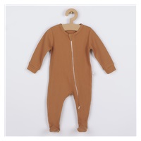 Baby cotton jumpsuit Nicol Miki brown, size 56 (0-3m)