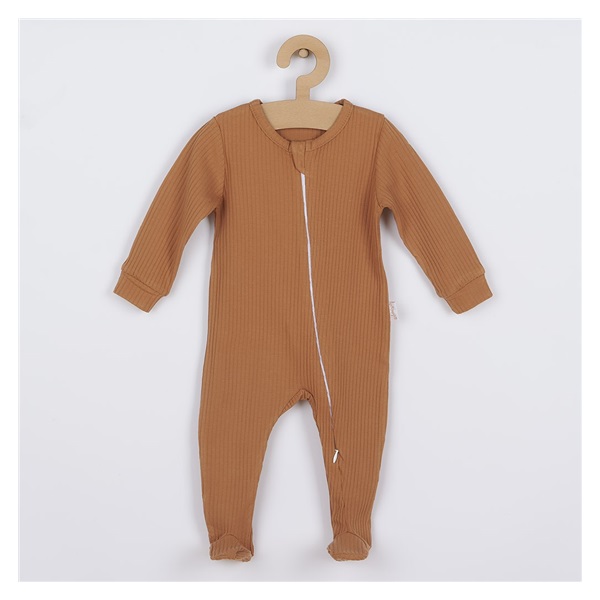 Baby cotton jumpsuit Nicol Miki brown, size 56 (0-3m)