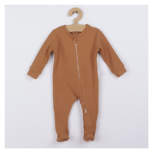 Baby cotton jumpsuit Nicol Miki brown, size 68 (4-6m)