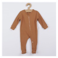 Baby cotton jumpsuit Nicol Miki brown, size 74 (6-9m)