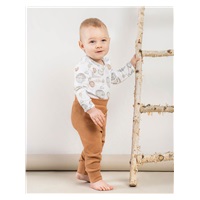 Baby cotton sweatpants Nicol Miki brown, size 80 (9-12m)