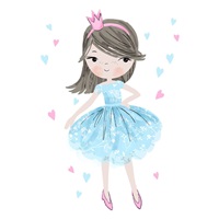 Wall sticker Princess blue