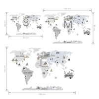 Wall sticker Map S grey