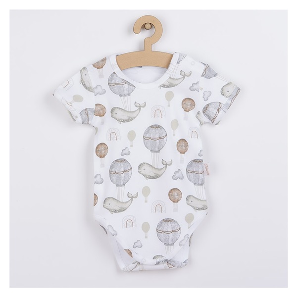 Baby cotton body with short sleeves Nicol Miki, size 68 (4-6m)