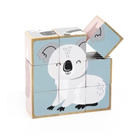 Dřevěné puzzle kostky Viga zvířata 9 dílů
