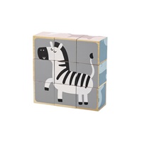 Dřevěné puzzle kostky Viga zvířata 9 dílů