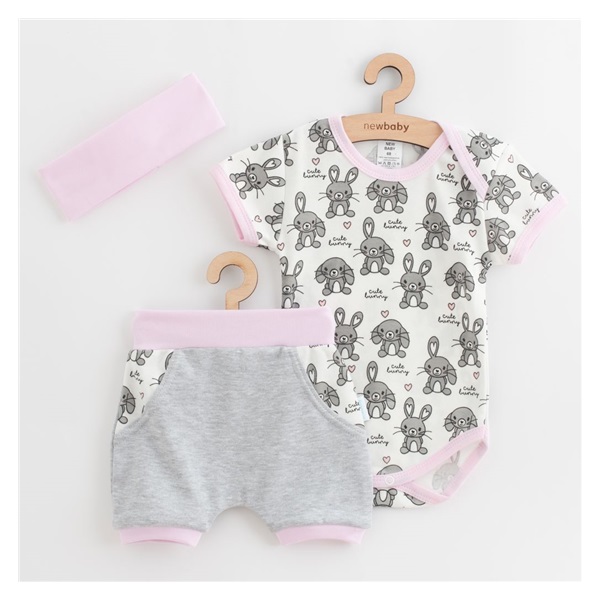 New Baby Perfect Summer Cute Bunny 3-Piece Summer Cotton Set, size 56 (0-3m)