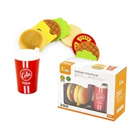 Wooden set of hamburger and cola Viga
