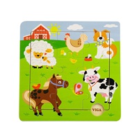 Wooden puzzle on board Viga Farm