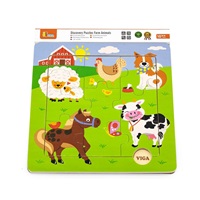 Wooden puzzle on board Viga Farm