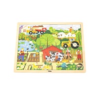Children's wooden puzzle Viga Farm 48 pieces