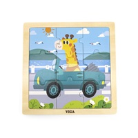 Wooden puzzle for kids Viga 9 pieces Car