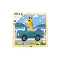 Wooden puzzle for kids Viga 9 pieces Car