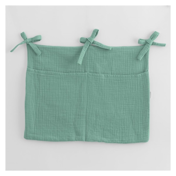 Muslin crib organizer New Baby green