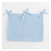New Baby blue muslin crib organizer