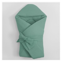 Muslin wrap with hood New Baby green
