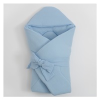 Muslin wrap with hood New Baby blue
