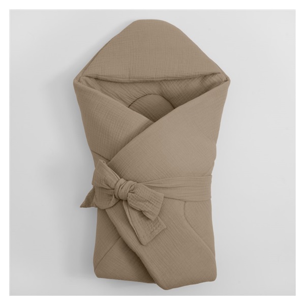 Muslin wrap with hood New Baby beige
