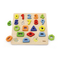 Wooden jigsaw Viga Numbers and shapes