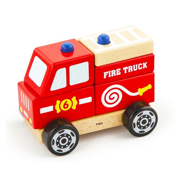 Wooden blocks Viga Firefighters