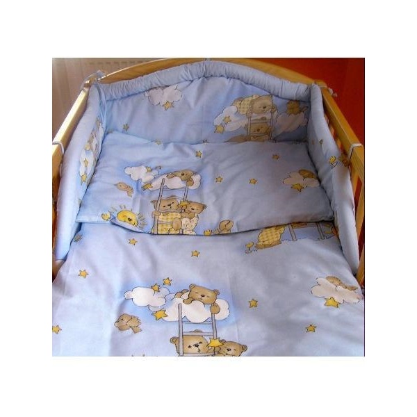 2-part bedding New Baby 100/135 cm blue with teddy bear