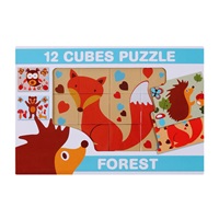 Foldable picture blocks 12 pcs forest animals