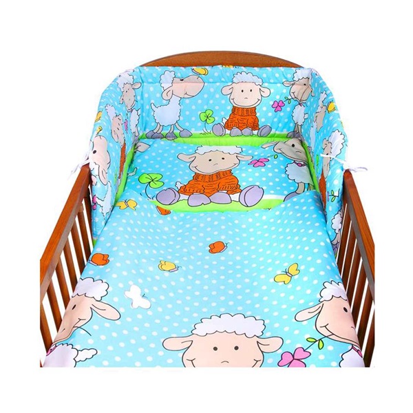 2-dílné ložní povlečení New Baby 100/135 cm tyrkysové s ovečkou