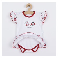 Baby body with short sleeves and ruffle New Baby Ladybug, size 56 (0-3m)