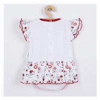 Baby body with short sleeves and ruffle New Baby Ladybug, size 56 (0-3m)
