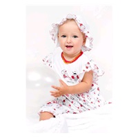 Baby body with short sleeves and ruffle New Baby Ladybug, size 56 (0-3m)