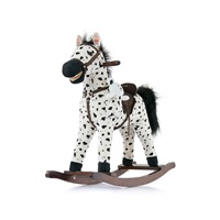 Milly Mally Mustang white and black polka dot rocking horse with melody