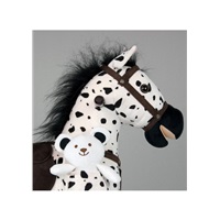 Milly Mally Mustang white and black polka dot rocking horse with melody